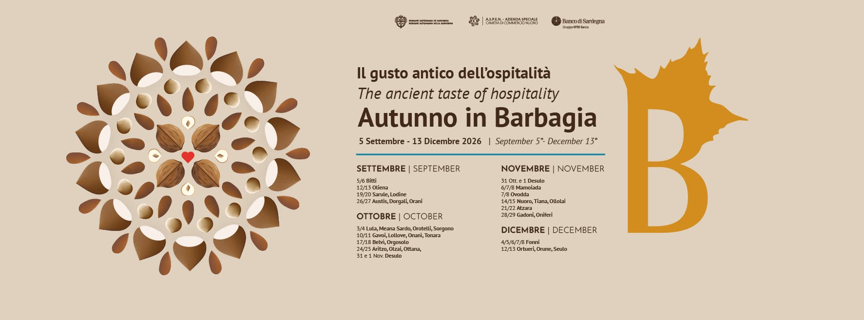 Calendario Autunno in Barbagia 2026